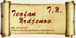 Teofan Mrđenov vizit kartica